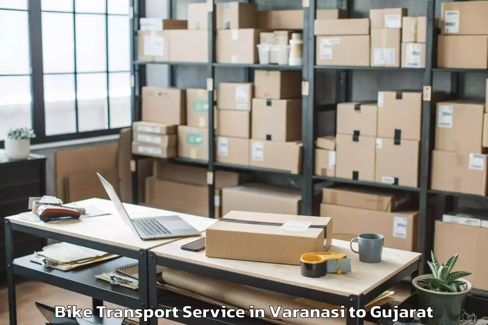 Book Varanasi to Vansda Bike Transport Online